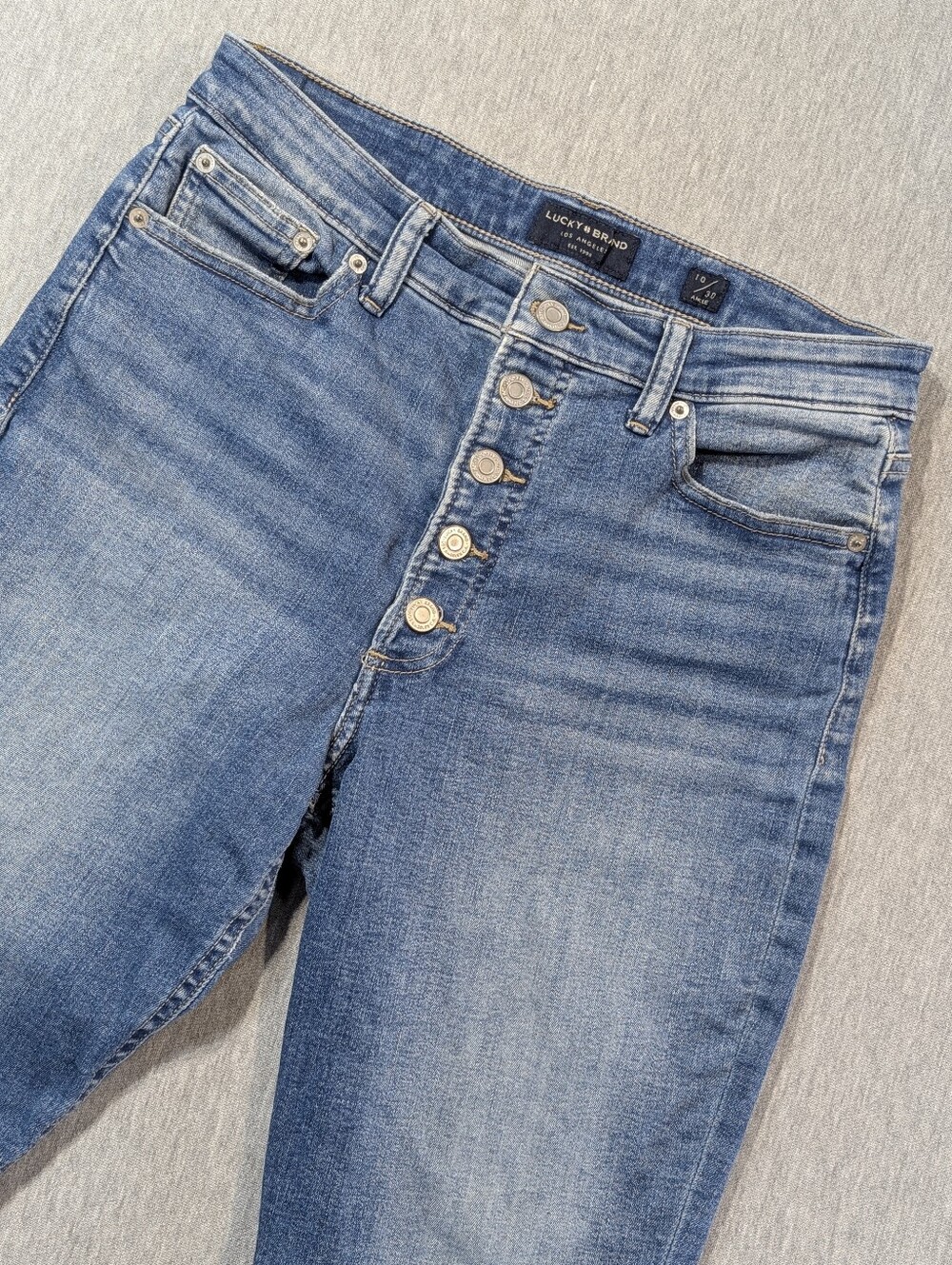 Lucky Brand High Rise Skinny Bridgette Jeans Women's 10/30 Ankle Raw Hem